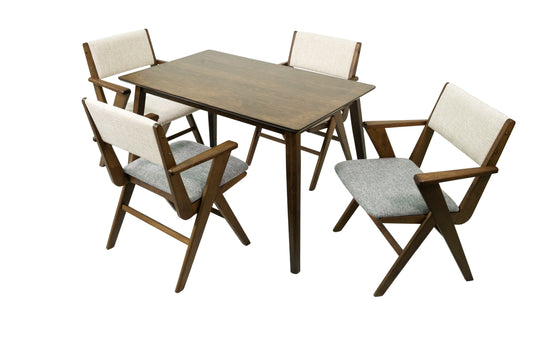 Cosy Brown 5-Piece Dining Set